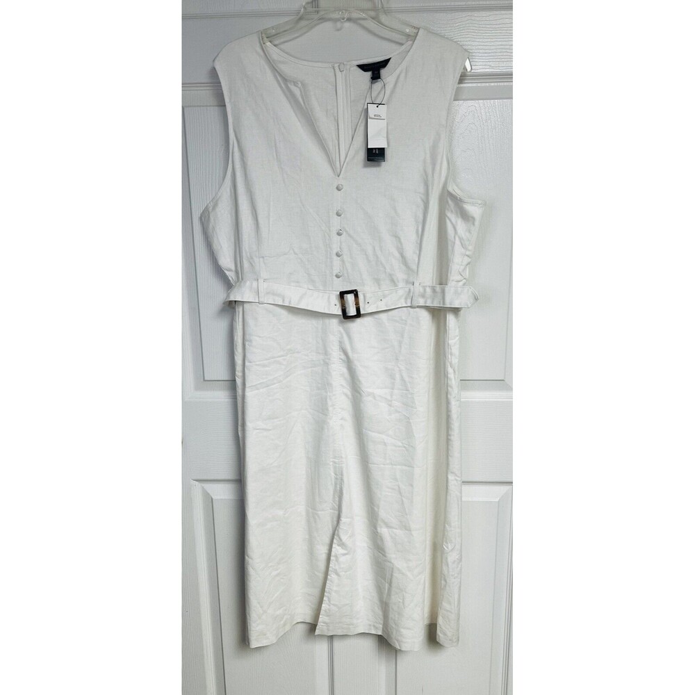 Banana Republic White Midi Dress with Belt
